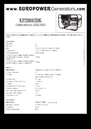 Grupos electrógenos diesel Europower EP7000TDE (S)
