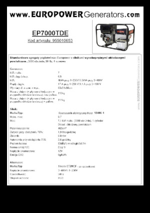 Grupos electrógenos diesel Europower EP7000TDE (S)