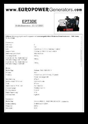 Grupos electrógenos diesel Europower EP73DE (S)