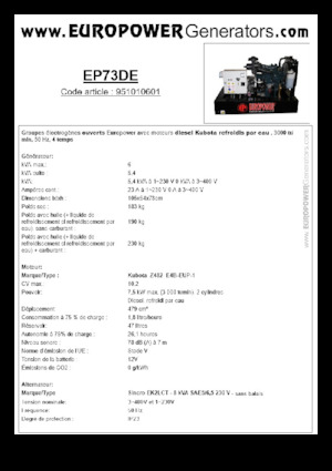 Grupos electrógenos diesel Europower EP73DE (S)