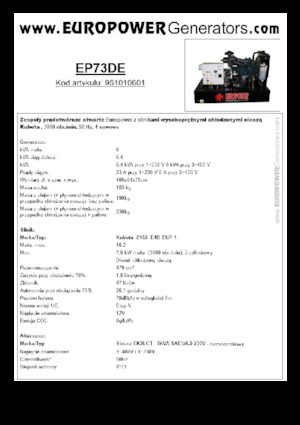 Grupos electrógenos diesel Europower EP73DE (S)