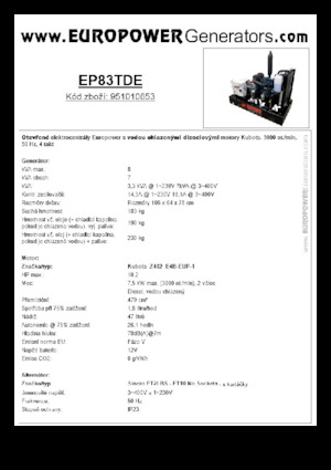 Grupos electrógenos diesel Europower EP83TDE (S)
