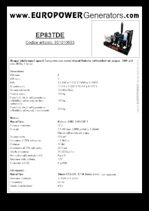 Grupos electrógenos diesel Europower EP83TDE (S)