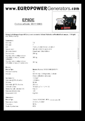 Grupos electrógenos diesel Europower EP8DE (S)