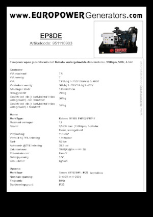 Grupos electrógenos diesel Europower EP8DE (S)