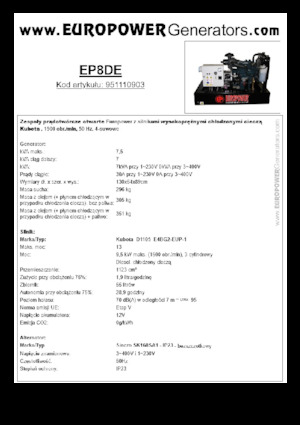 Grupos electrógenos diesel Europower EP8DE (S)