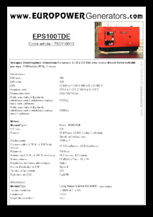 Grupos electrógenos diesel Europower EPS100TDE (LS)
