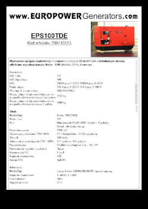 Grupos electrógenos diesel Europower EPS100TDE (LS)