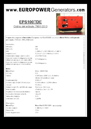 Grupos electrógenos diesel Europower EPS100TDE (MA)