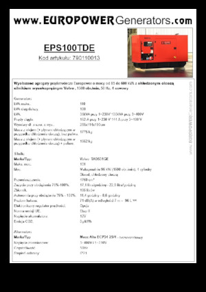 Grupos electrógenos diesel Europower EPS100TDE (MA)