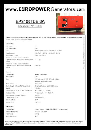 Grupos electrógenos diesel Europower EPS100TDE-3A (LS)