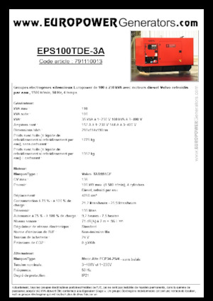 Grupos electrógenos diesel Europower EPS100TDE-3A (MA)