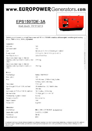 Grupos electrógenos diesel Europower EPS150TDE-3A (MA)
