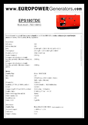 Grupos electrógenos diesel Europower EPS180TDE (MA)