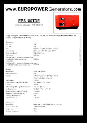 Grupos electrógenos diesel Europower EPS180TDE (MA)