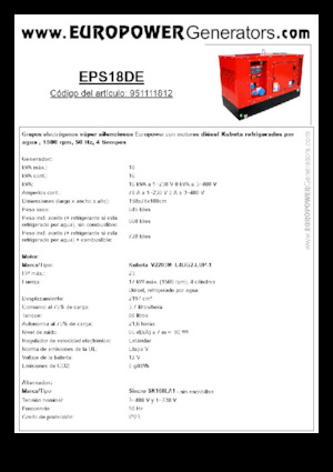 Grupos electrógenos diesel Europower EPS18DE (S)