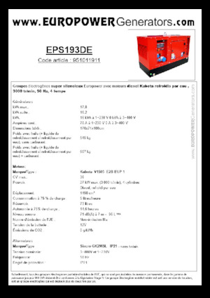 Grupos electrógenos diesel Europower EPS193DE (S)