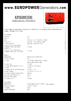 Grupos electrógenos diesel Europower EPS200TDE (LS)