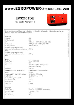 Grupos electrógenos diesel Europower EPS200TDE (MA)