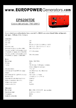 Grupos electrógenos diesel Europower EPS200TDE (MA)