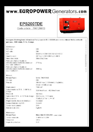 Grupos electrógenos diesel Europower EPS200TDE (MA)