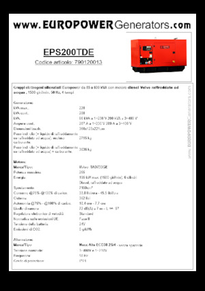 Grupos electrógenos diesel Europower EPS200TDE (MA)