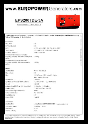 Grupos electrógenos diesel Europower EPS200TDE-3A (LS)