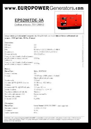 Grupos electrógenos diesel Europower EPS200TDE-3A (LS)