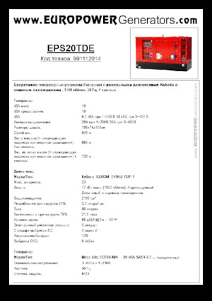 Grupos electrógenos diesel Europower EPS20TDE (MA)