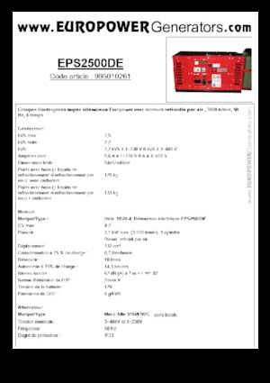 Grupos electrógenos diesel Europower EPS2500DE (MA)