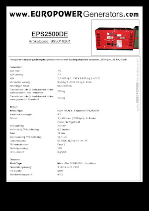 Grupos electrógenos diesel Europower EPS2500DE (MA)