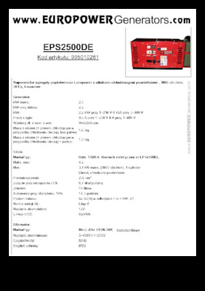 Grupos electrógenos diesel Europower EPS2500DE (MA)