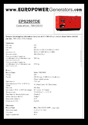 Grupos electrógenos diesel Europower EPS250TDE (MA)