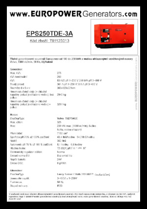 Grupos electrógenos diesel Europower EPS250TDE-3A (LS)