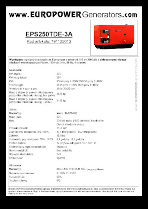 Grupos electrógenos diesel Europower EPS250TDE-3A (MA)
