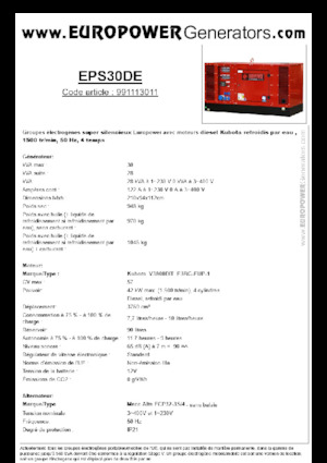 Grupos electrógenos diesel Europower EPS30DE (MA)