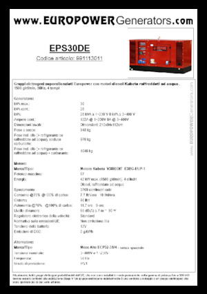 Grupos electrógenos diesel Europower EPS30DE (MA)