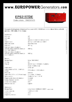 Grupos electrógenos diesel Europower EPS315TDE (LS)