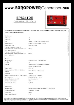 Grupos electrógenos diesel Europower EPS34TDE (LS)