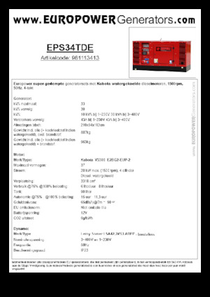 Grupos electrógenos diesel Europower EPS34TDE (LS)