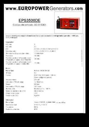 Grupos electrógenos diesel Europower EPS3500DE (S)