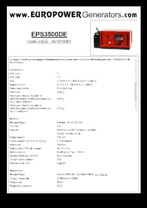 Grupos electrógenos diesel Europower EPS3500DE (S)
