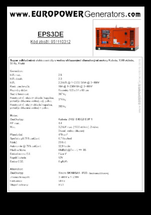 Grupos electrógenos diesel Europower EPS3DE (S)