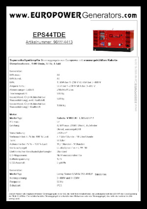 Grupos electrógenos diesel Europower EPS44TDE (LS)