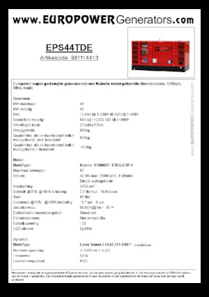 Grupos electrógenos diesel Europower EPS44TDE (LS)