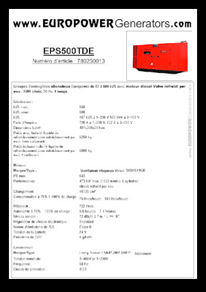 Grupos electrógenos diesel Europower EPS500TDE (LS)