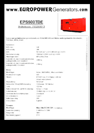 Grupos electrógenos diesel Europower EPS500TDE (MA)