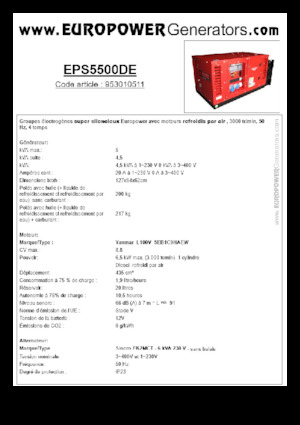 Grupos electrógenos diesel Europower EPS5500DE (S)