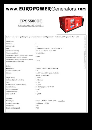 Grupos electrógenos diesel Europower EPS5500DE (S)