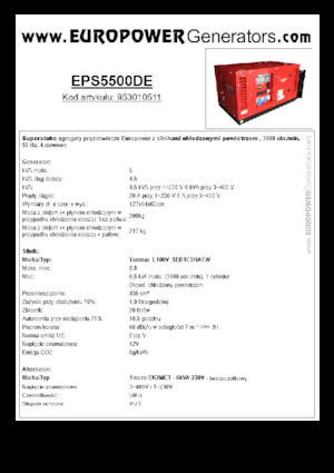 Grupos electrógenos diesel Europower EPS5500DE (S)
